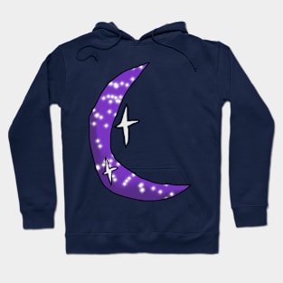 Crescent Purple Sparkly Moon Hoodie